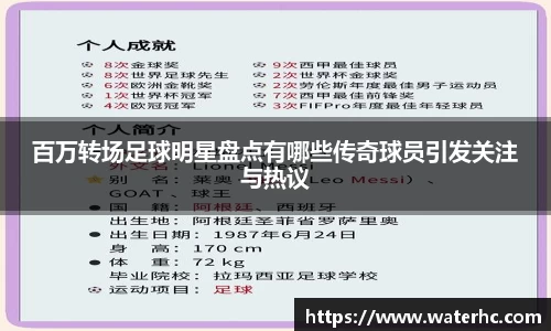 百万转场足球明星盘点有哪些传奇球员引发关注与热议